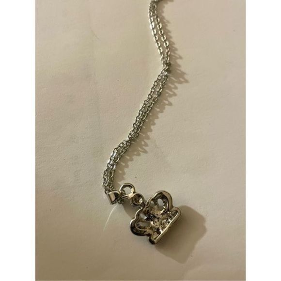 BLUE OPAL N SILVER CROWN NECKLACE - Picture 5 of 9